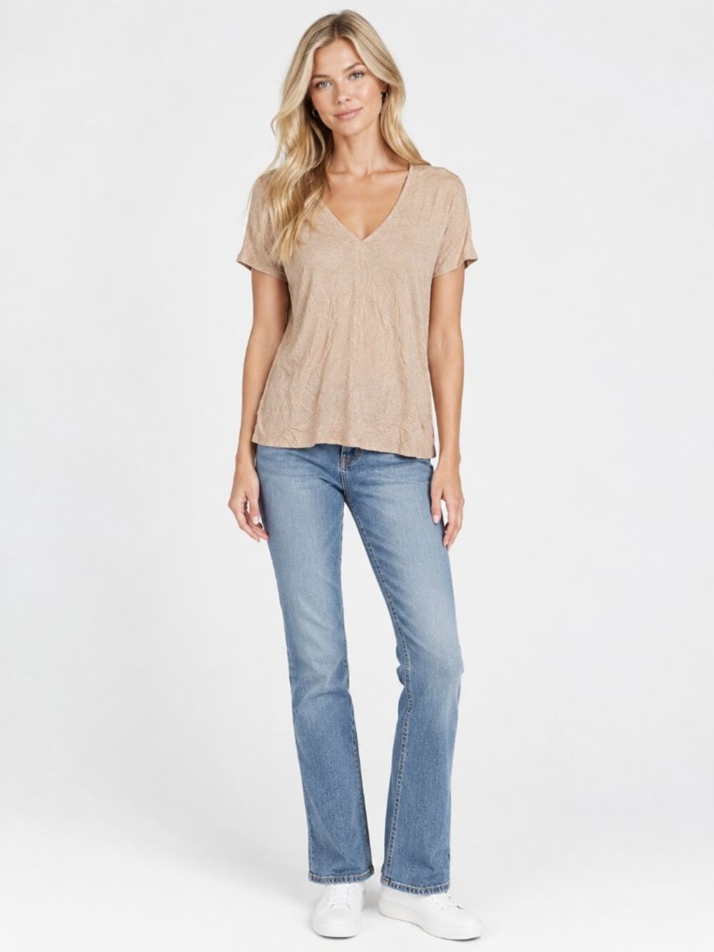2/$30 Elie ELIE TAHARI V-Neck Dolman T-Shirt Nude XS #A5184